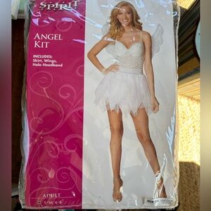 Adult angel halloween costume.